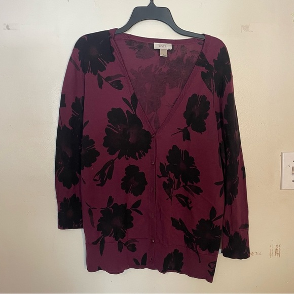 Loft cardigan black & purple size XL - Picture 1 of 4